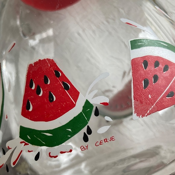 CERVE Italy Vintage Glass Serving Pitcher Juice / Water Carafe Watermelon Decor - Picture 10 of 13